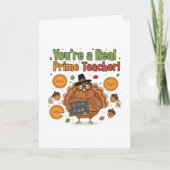 Funny Math Teacher Thanksgiving Card – Turkey カード (正面)