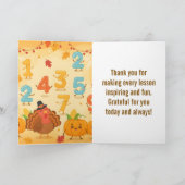 Funny Math Teacher Thanksgiving Card – Turkey カード (内部)