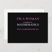 Funny Mathematics Major Gift Women Math Degree Bir ポストカード (正面/裏面)
