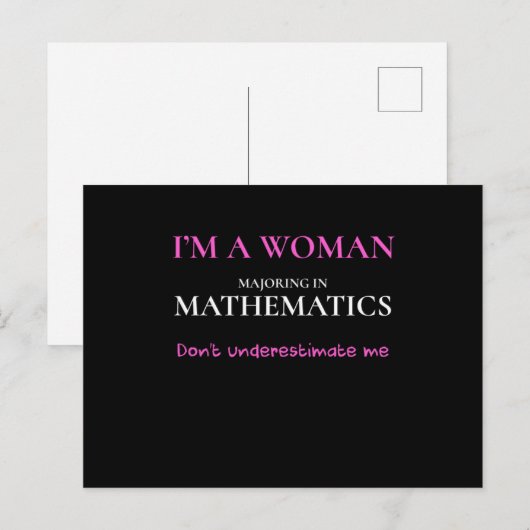 Funny Mathematics Major Gift Women Math Degree Bir ポストカード (正面/裏面)