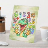 Funny Maths Dinosaur Numbers Desk Art for Kids 台座サイン (インサイチュ)