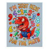 Funny Maths Dinosaur Poster for Kids UK Classroom ポスター (正面)