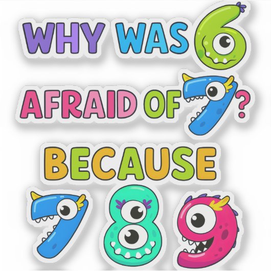 Funny Maths Joke Sticker for Kids Number Day UK シール (正面)