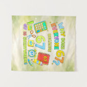 Funny Maths Number 67 Joke Poster for Kids タペストリー (正面(横))