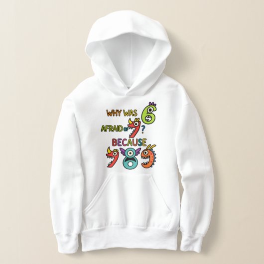 Funny Maths Numbers Hoodie for Kids (レイダウン)