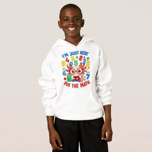 Funny Maths Numbers Joke Cartoon Hoodie Kids UK!! (正面フル)