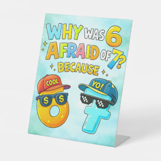 Funny Maths Numbers Joke Desk Art for Kids 台座サイン