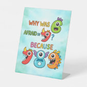 Funny Maths Numbers Joke Desk Poster for Kids 台座サイン (正面)