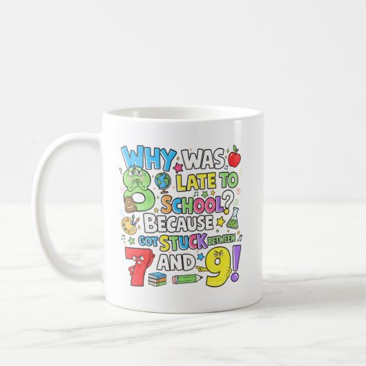 Funny Maths Numbers Joke Mug for School コーヒーマグカップ (左)