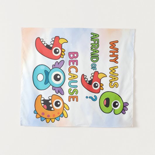 Funny Maths Numbers Joke Poster for Kids タペストリー (正面(横))