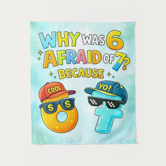 Funny Maths Numbers Joke Poster for Kids タペストリー (正面)