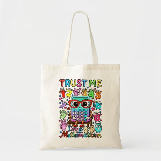 Funny Maths Numbers Tote Bag for School トートバッグ (正面)