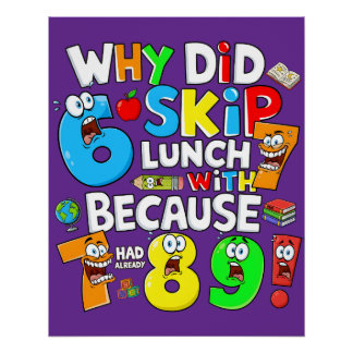 Funny Maths Poster for Kids UK Classroom Joke ポスター