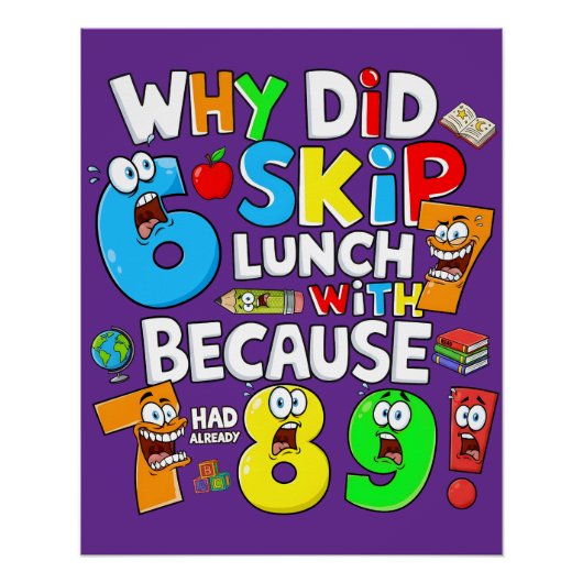 Funny Maths Poster for Kids UK Classroom Joke ポスター (正面)