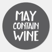 Funny May Contain Wine  ラウンドシール (正面)