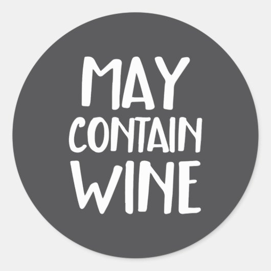 Funny May Contain Wine ラウンドシール (正面)
