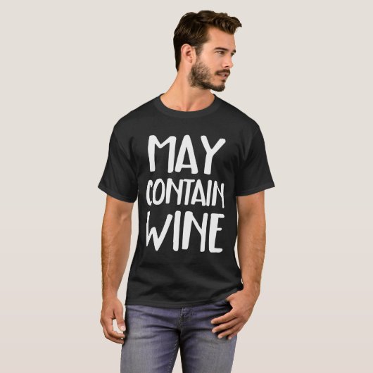 Funny May Contain Wine  Tシャツ (正面フル)