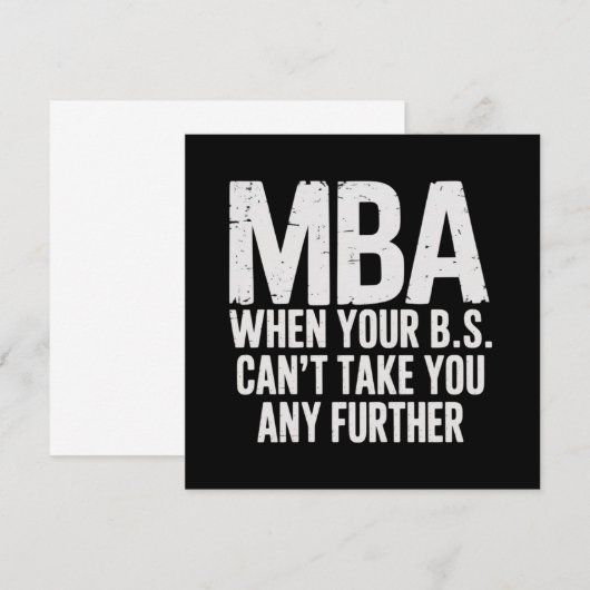 Funny MBA Master Degree Graduation Day 招待状 (正面/裏面)