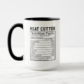 Funny Meat Cutter Nutrition Facts Staff Worker  マグカップ (左)