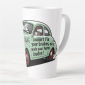 Funny mechanic car couldn't fix brakes horn louder カフェラテマグ (右アングル)