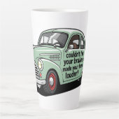 Funny mechanic car couldn't fix brakes horn louder カフェラテマグ (正面)