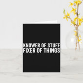 Funny Mechanic Dad Humor Knower Of Stuff Fixer Of  カード (黄色い花)