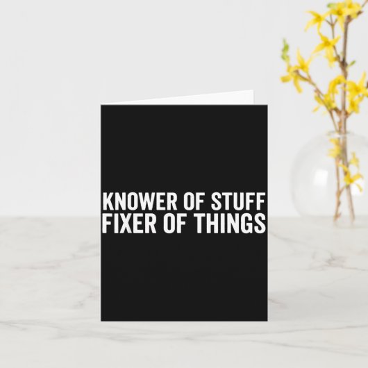 Funny Mechanic Dad Humor Knower Of Stuff Fixer Of  カード (黄色い花)