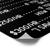 Funny Mechanic Hourly Rate Joke Design ポスター (角)