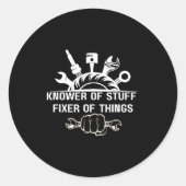 Funny Mechanic Quote Knower Of Stuff Fixer Of Thin ラウンドシール (正面)