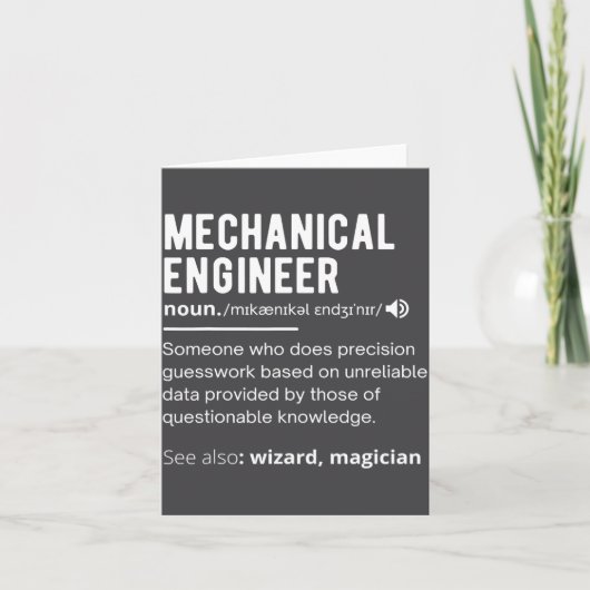 Funny Mechanical Engineer Definition Engineering  カード (正面)