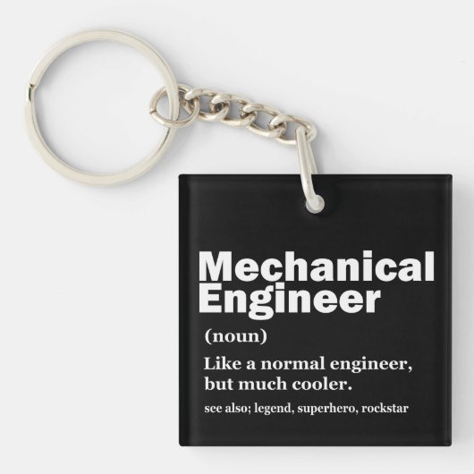 Funny Mechanical Engineer Definition Engineering キーホルダー (正面)
