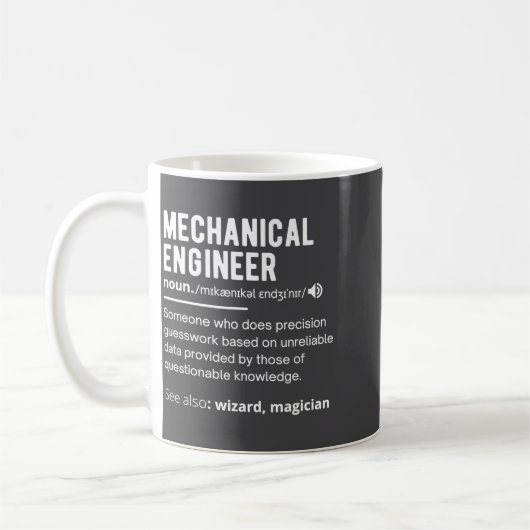 Funny Mechanical Engineer Definition Engineering コーヒーマグカップ (左)