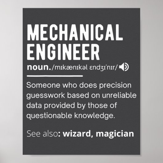 Funny Mechanical Engineer Definition Engineering ポスター (正面)