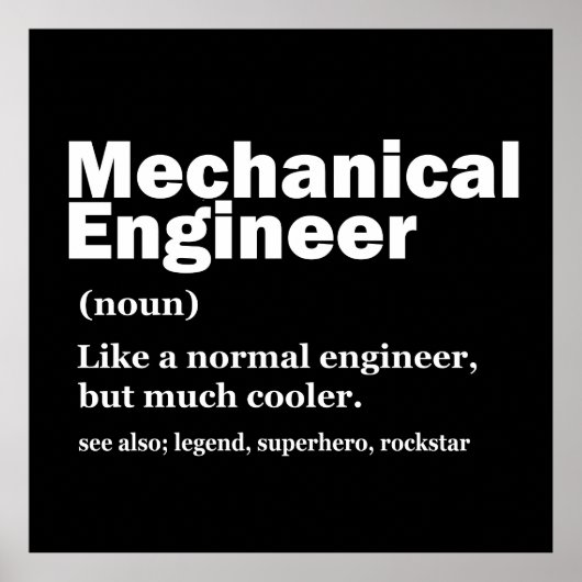 Funny Mechanical Engineer Definition Engineering ポスター (正面)