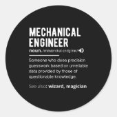 Funny Mechanical Engineer Definition Engineering ラウンドシール (正面)