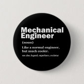 Funny Mechanical Engineer Definition Engineering 缶バッジ (正面)