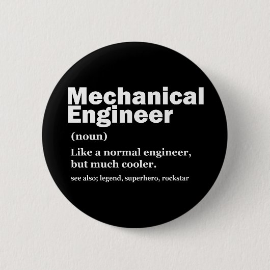Funny Mechanical Engineer Definition Engineering 缶バッジ (正面)