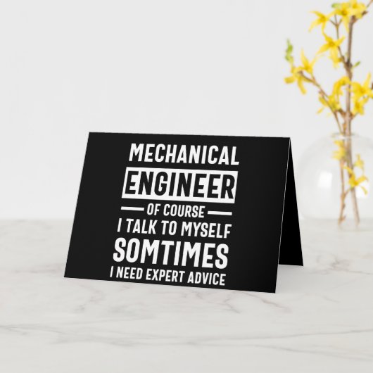 Funny Mechanical  Engineer Gift カード (黄色い花)