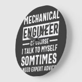 Funny Mechanical  Engineer Gift ラージ壁時計 (傾斜)