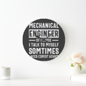 Funny Mechanical  Engineer Gift ラージ壁時計 (ホーム)