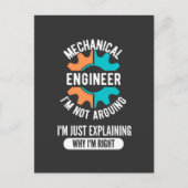 Funny Mechanical Engineer, Mechanical Engineering ポストカード (正面)