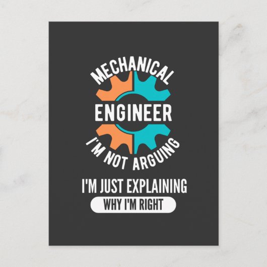 Funny Mechanical Engineer, Mechanical Engineering ポストカード (正面)