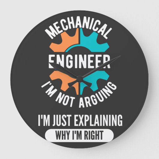 Funny Mechanical Engineer, Mechanical Engineering ラージ壁時計 (正面)
