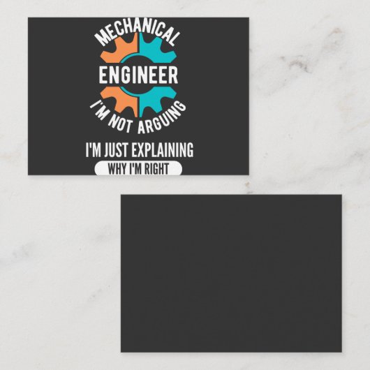 Funny Mechanical Engineer, Mechanical Engineering 名刺 (正面/裏面)