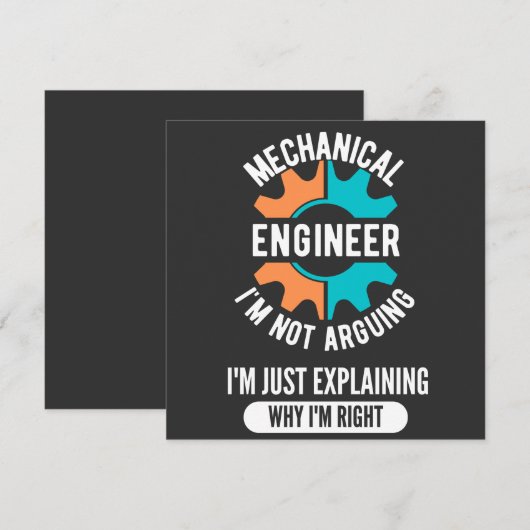 Funny Mechanical Engineer, Mechanical Engineering 招待状 (正面/裏面)