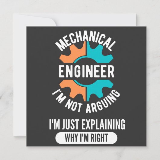 Funny Mechanical Engineer, Mechanical Engineering 招待状 (正面)