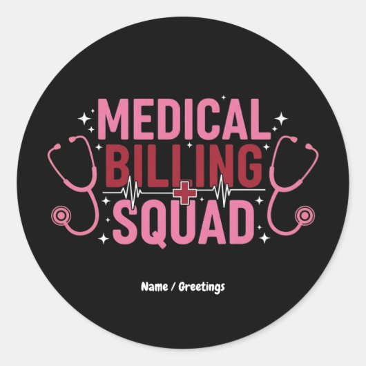 Funny Medical Billing Squad Proud Specialist Gift ラウンドシール (正面)