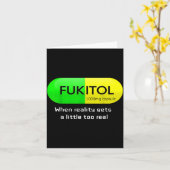 Funny Medication Gooditol Capsule Pharmacy Humor  カード (黄色い花)