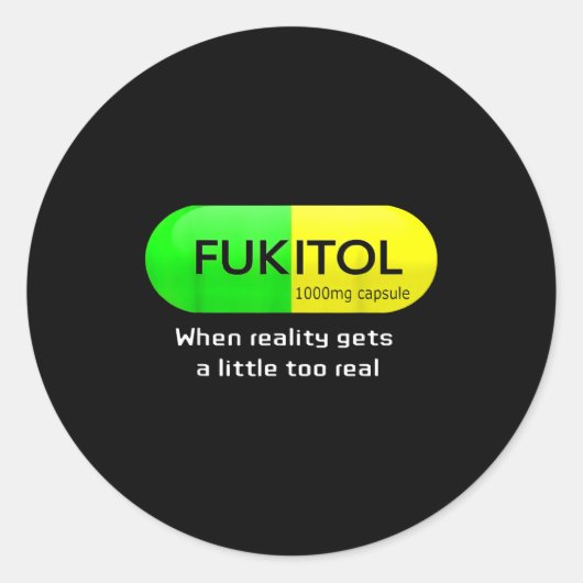 Funny Medication Gooditol Capsule Pharmacy Humor  ラウンドシール (正面)