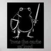 Funny Medieval Frog Meme Carbs Knight M'lord Quote ポスター (正面)
